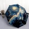 Узор 'Ночной кот', автоматический складной зонт, портативная и складная конструкция, 8 спиц, рождественский или праздничный подарок.