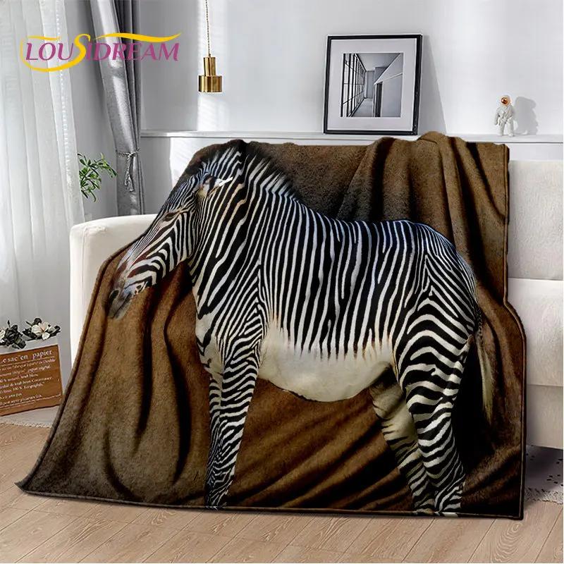 Wild Animal Zebra Soft Plush Blanket,Flannel Blanket Throw Blanket for Living Room Bedroom Bed Sofa Picnic Cover Bettdecke Kids