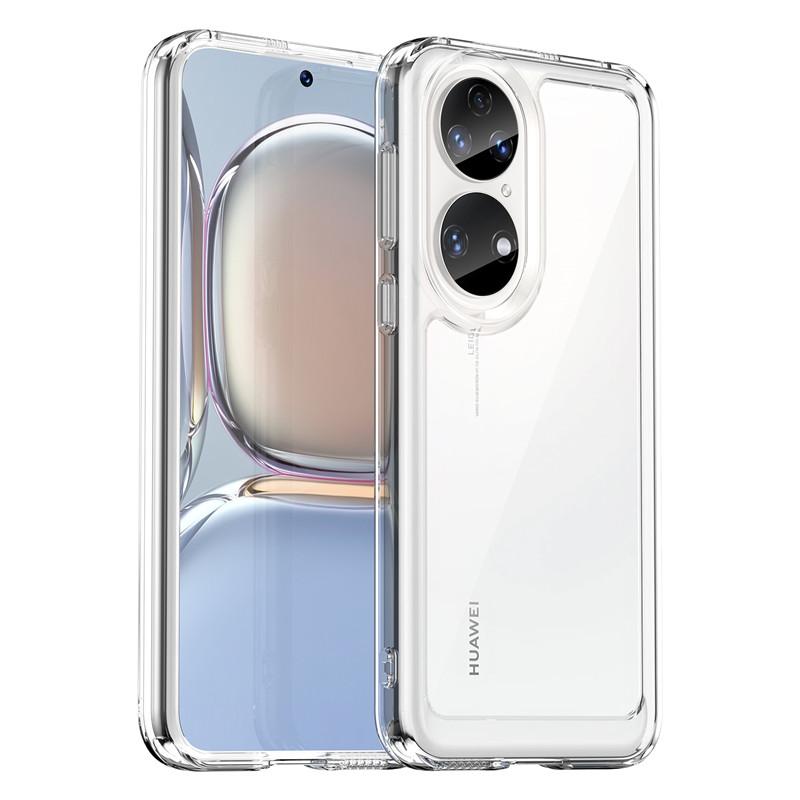 Для Huawei P50 Чехол Huawei P50E 4G Чехол Цветной Мягкий Край Силиконовый Прозрачный Ударопрочный Бампер Для Huawei P50 P50E 4G Чехол