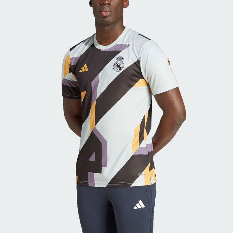 Adidas Футболка с геометрическим узором и цветным принтом, с круглым вырезом и коротким рукавом, мужская, многоцветная IB0877