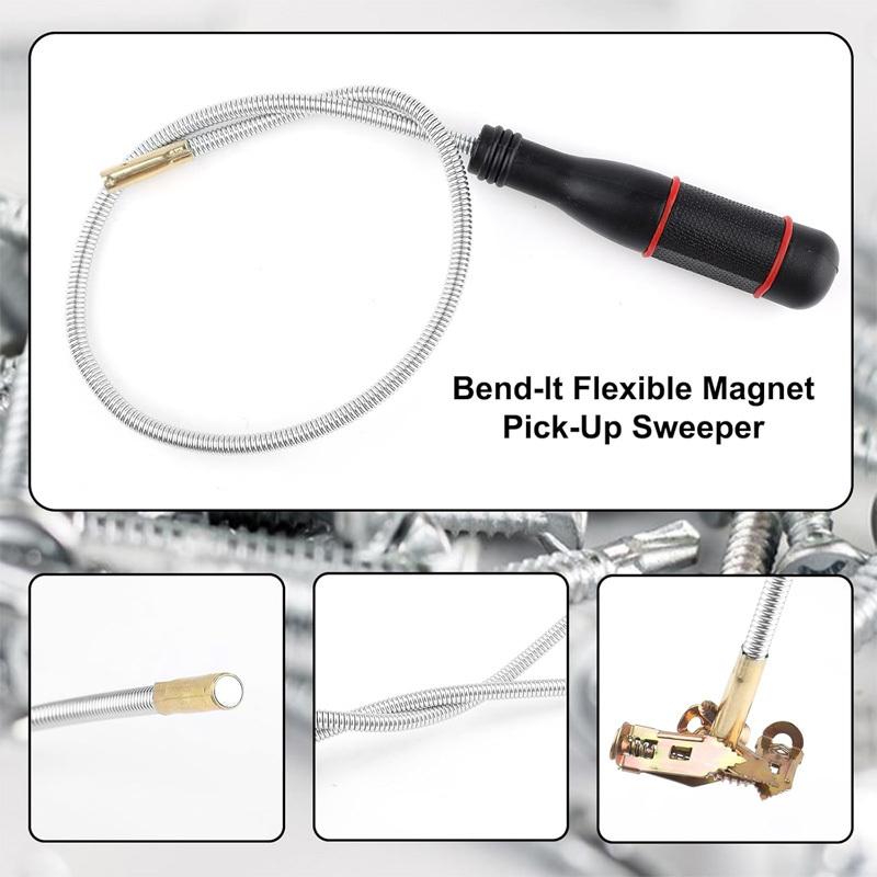 Flexible Magnetic Pickup Tool Telescopic Magnetic Pickup Tool with Pocket Clip for Picking Up Small Parts Key Screw Metal Object