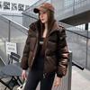 2024 Women's Loose Fit Hooded PU Leather & Cotton Jacket - New Winter Fashion Thickened Coat