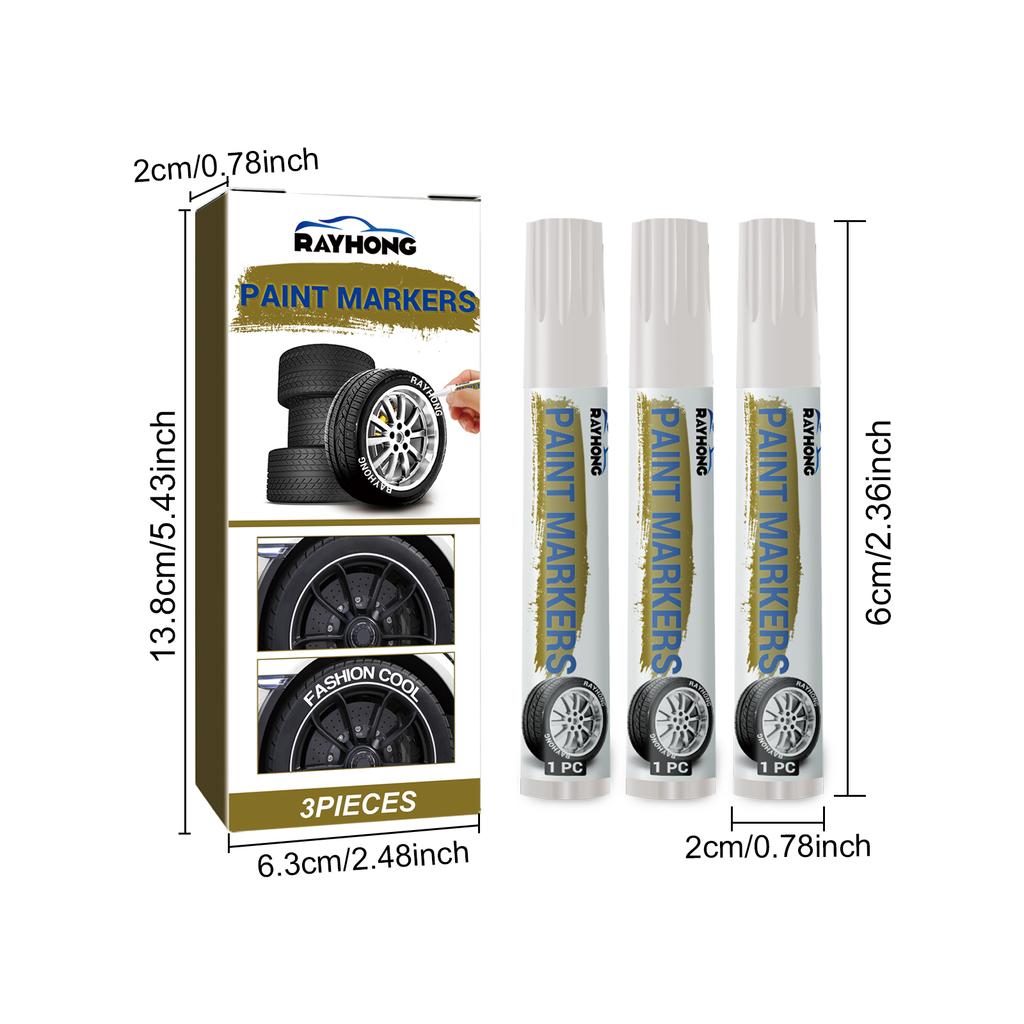 White Waterproof Cars Wheel Tire Oily Mark Pen Auto Rubber Tyre Paint Pen Cd Metal Permanent Paint Marker Graffiti Touch Up