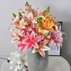 С 3 шт. цветов и 2 шт. бутонов Искусственный цветок лилии 67 см 6 цветов Имитация цветов Лилия Декор для обеденного стола Цветы