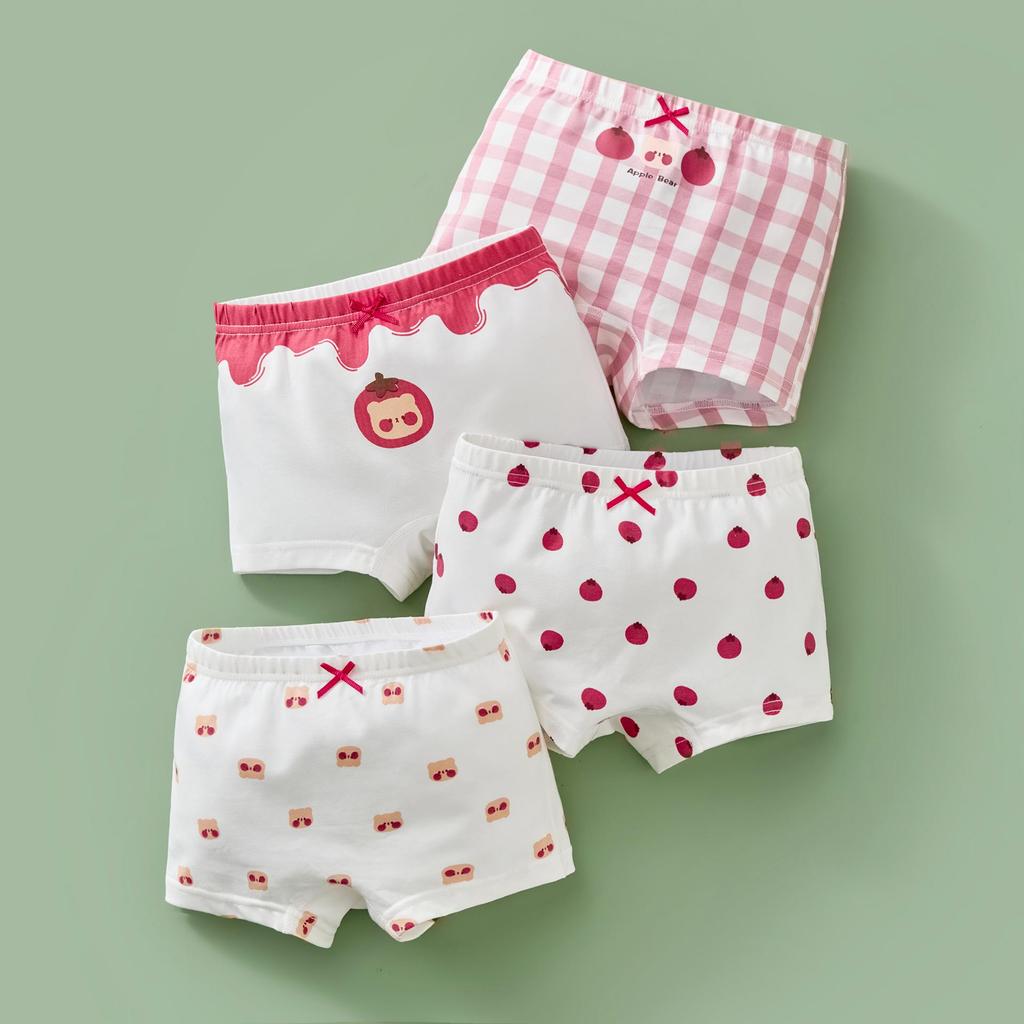 Детские хлопковые антибактериальные шорты-боксеры с рисунком среднего и большого размера для девочек