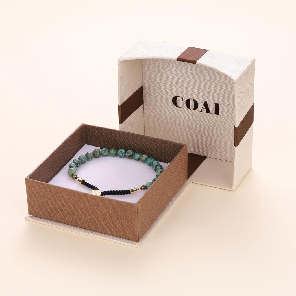 Браслет из африканской зеленой бирюзы для мужчин и женщин, рожденных в декабре [Coai]