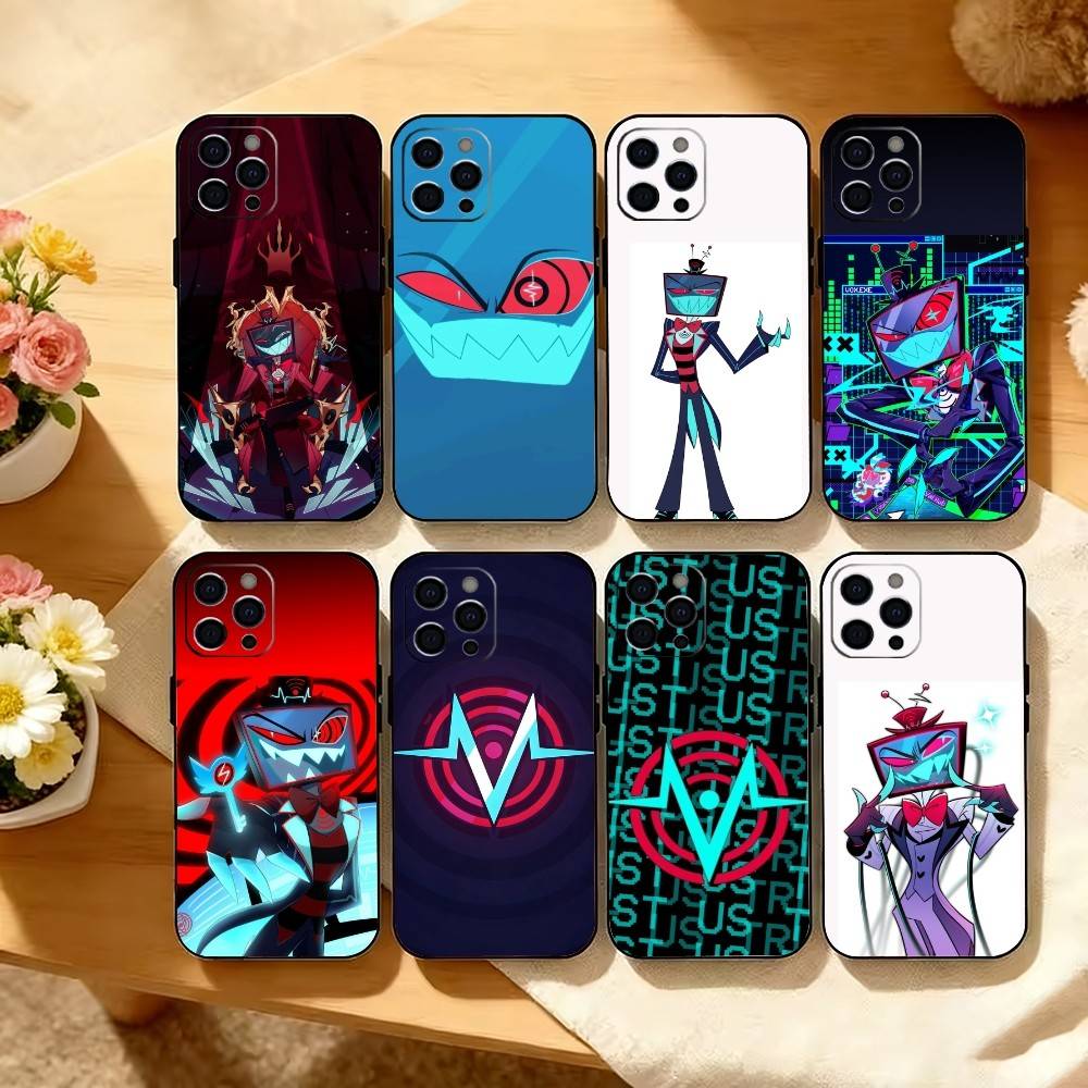 H-Hazbin V-Vox Чехол для телефона для iPhone 17, 16, 15, 14, 13, 12, 11 Plus, Pro Max, Другие Мягкий Черный Чехол