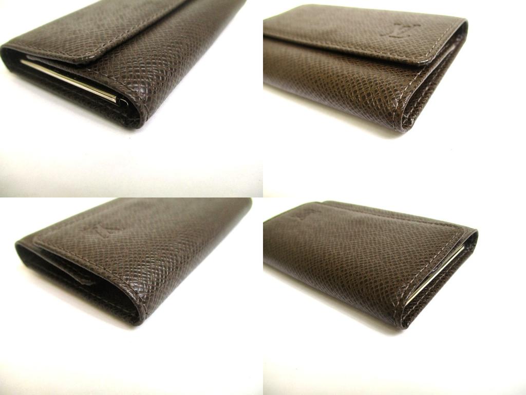 Authentic LOUIS VUITTON Dark Brown Taiga Leather Multicles 6 Key Cases #a650  Refurbished