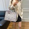 Large Capacity Letter Handbag New Casual Shopping Bag Versatile Silk Scarf Fashion Popular Tote Bag