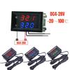 3-разрядный 0,28-дюймовый DC 4V-28V двойной термометр, двойной светодиодный дисплей, водонепроницаемый датчик NTC, тепловой термометр, 5V 12V 24V, тестер температуры