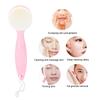 Long Handle Soft Manual Face Cleaning Brush Facial Care Massager Brush Pink