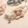 Adjustable Cat Collar with Cute Plush Flower and Bell Soft Kitten Necklace for Small Dogs Pet Accessories