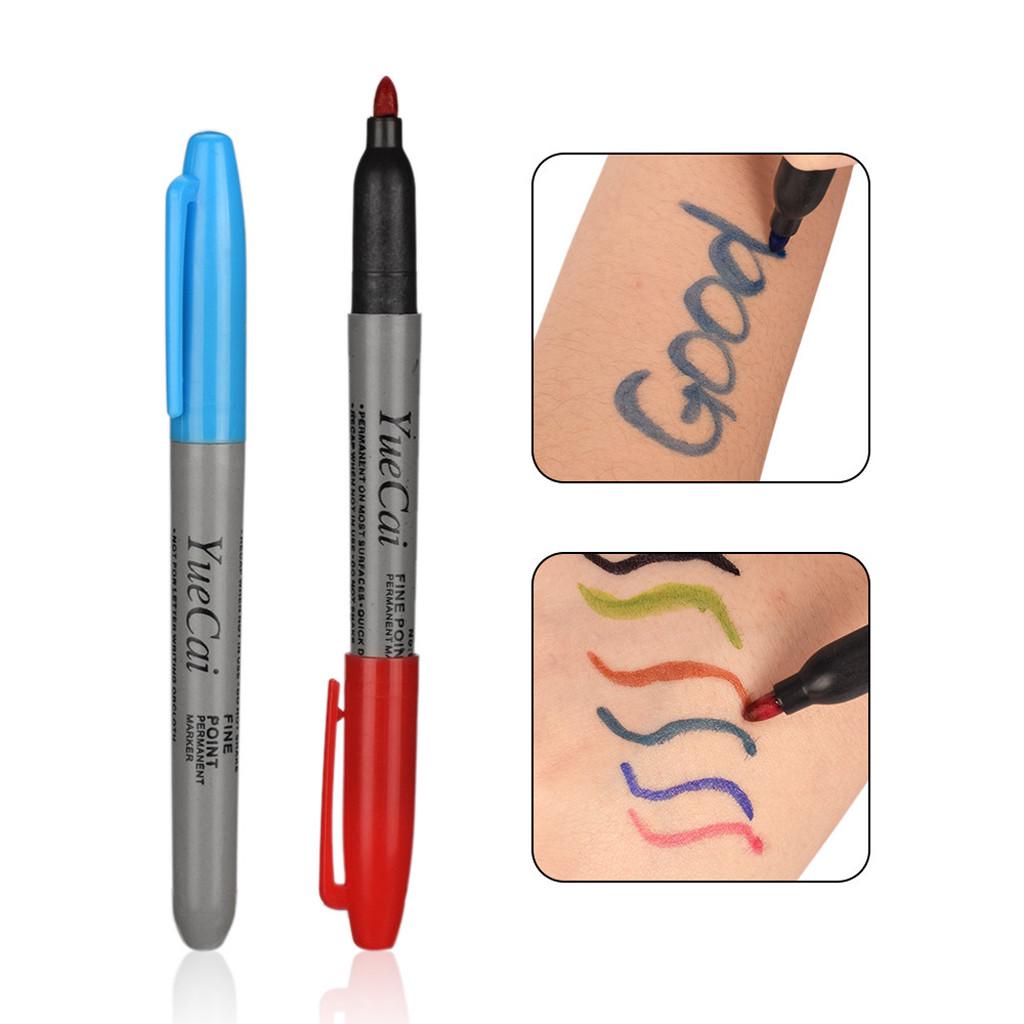 Piercing Skin Marker Dual-tip Pen Marking Scribe Tattoo Pen 12 Color Easy To Use