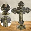 Church Relics Figurines Crucifix Jesus Christ On The Stand Cross Crucifix Home Chapel Decoration