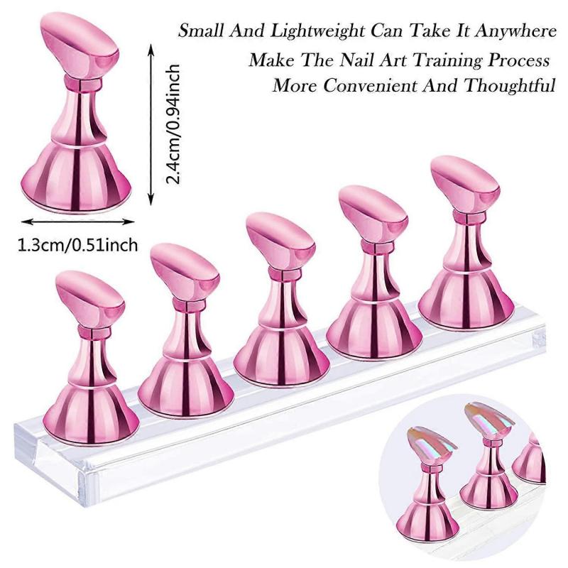 2 Sets Acrylic Nail Display Stand,Magnetic Nail Tip Practice Holders,Training Fingernail,Nail Art Stands For Salon Home,Nail Holder For Painting Nails
