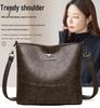 Женская модная сумка-ведро из мягкой кожи 2025 - Вместительная, практичная сумка на одно плечо, через плечо и подмышку