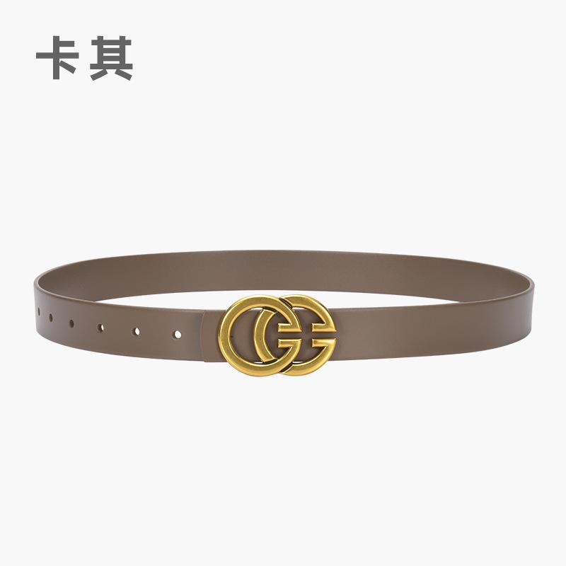 Письмо Ретро Ремень Первый Слой Коровья Кожа Повседневный Чистая Коровья Кожа Ремень Женский Натуральная Кожа Джинсы Женский Ремень