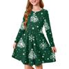 Girls' Princess Dress - Long Sleeve A-Line T-Shirt Dress Christmas Day
