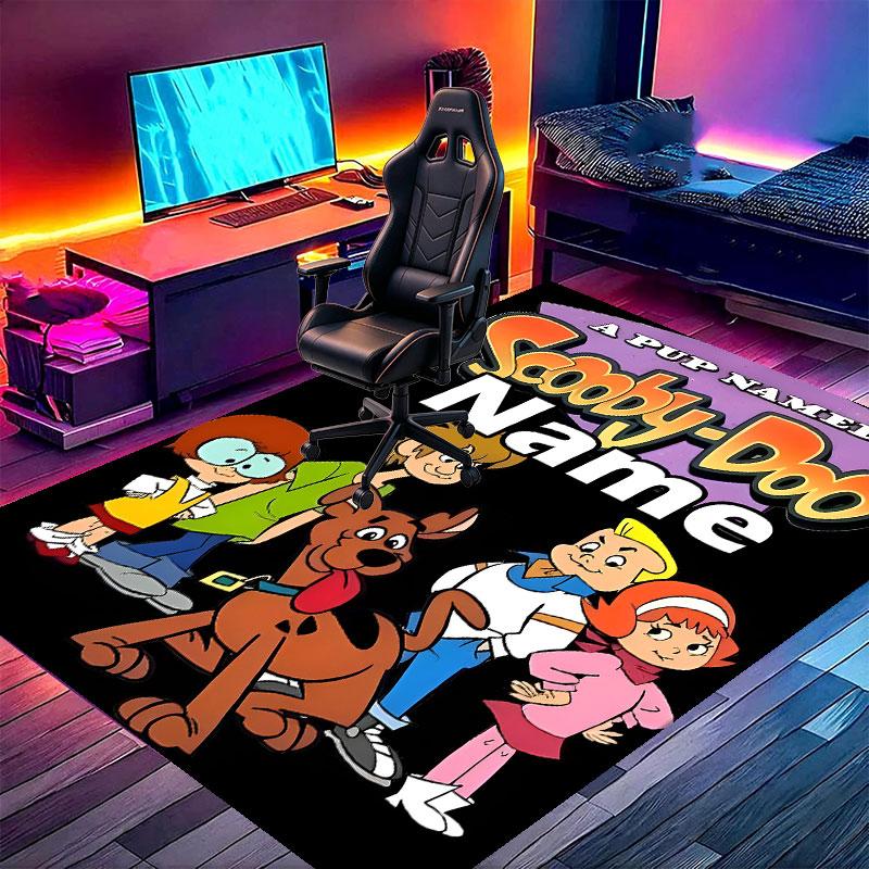 Custom Name Personalized Scooby Print Carpet, Versatile Home Decor Rug, for Playroom, Apartment, Balcony, Entryway, Hallway Gift