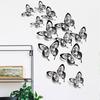 10 цветов, 12 шт., 3d наклейки-бабочки, украшения для гостиной, спальни, зеркальные наклейки, полые бабочки