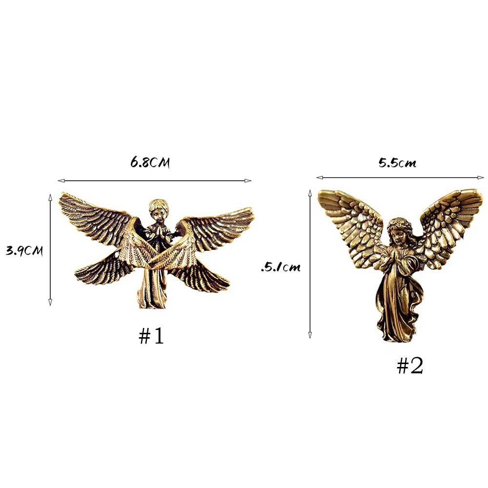 Vintage Brass Angel Cupid Statue Cute Guardian Angel Figurines  Home Desk Decor