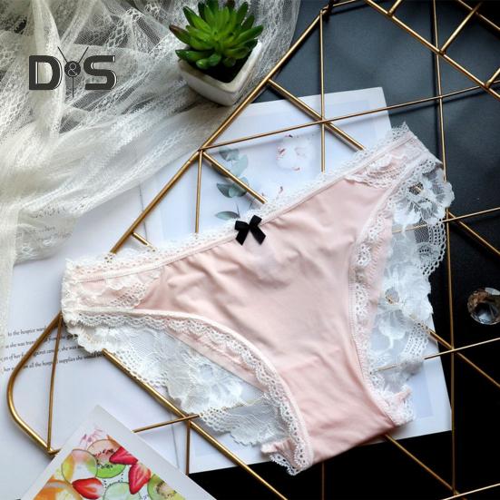 Женское нижнее белье Ice Silk, сексуальные кружевные трусики с низкой талией, бесшовные трусы-шорты, дышащие, эластичные трусы