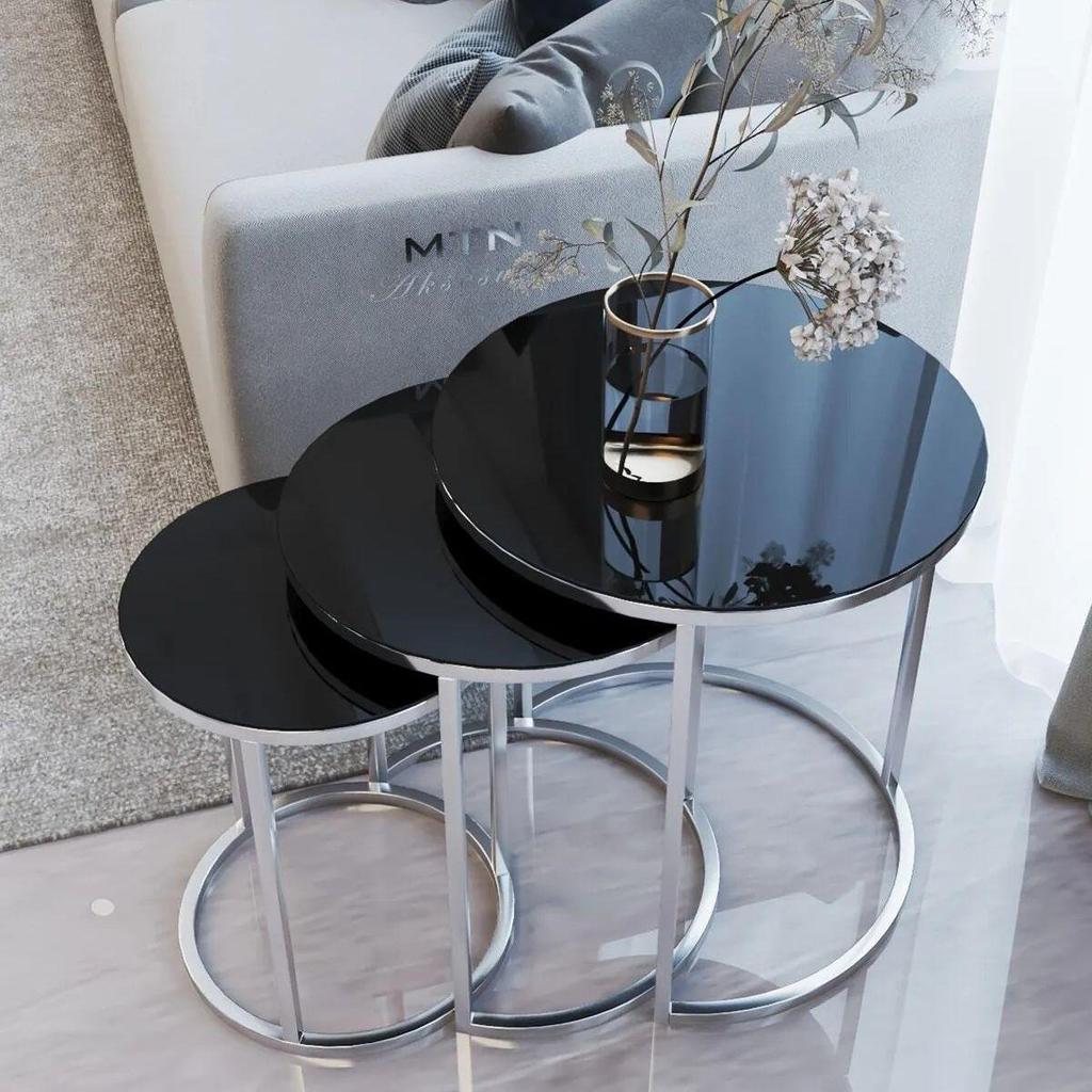 Золотой металлический 3 шт. Столик для раскладывания, бронзовый зеркальный журнальный столик для гостиной, домашнего офиса, мебельный аксессуар и роскошное украшение