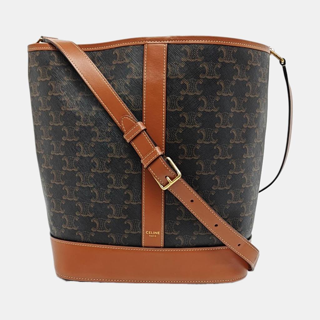 [Pre-Owned] Triomphe Classic Monogram Canvas And Calfskin Bucket Bag - Very Good #16O4DVY