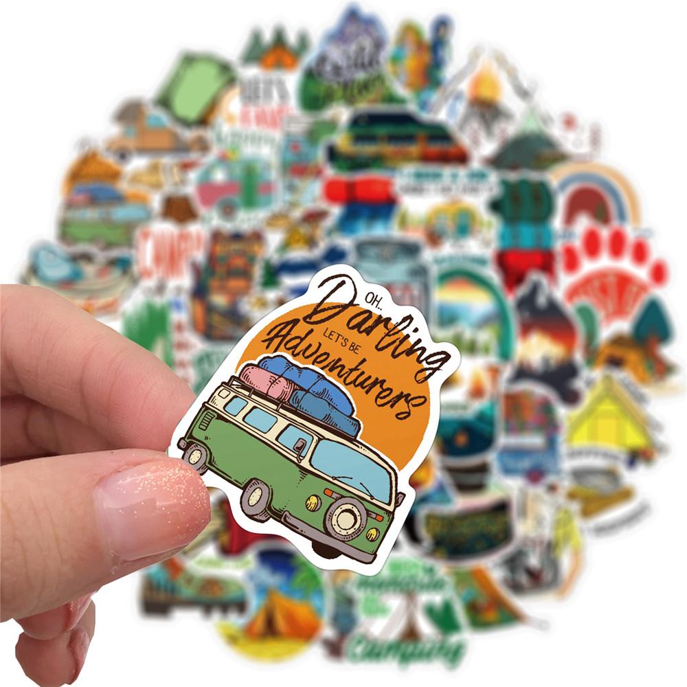 50pcs Outdoor Travel Stickers Vinyl Waterproof Stickers for Kids Laptop Phone Toy Stickers Computer Decals