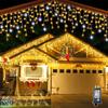 4-32m Christmas Festoon Led Icicle Curtain Lights Outdoor Flash Fairy String Light Clear Wire New Year Decorations