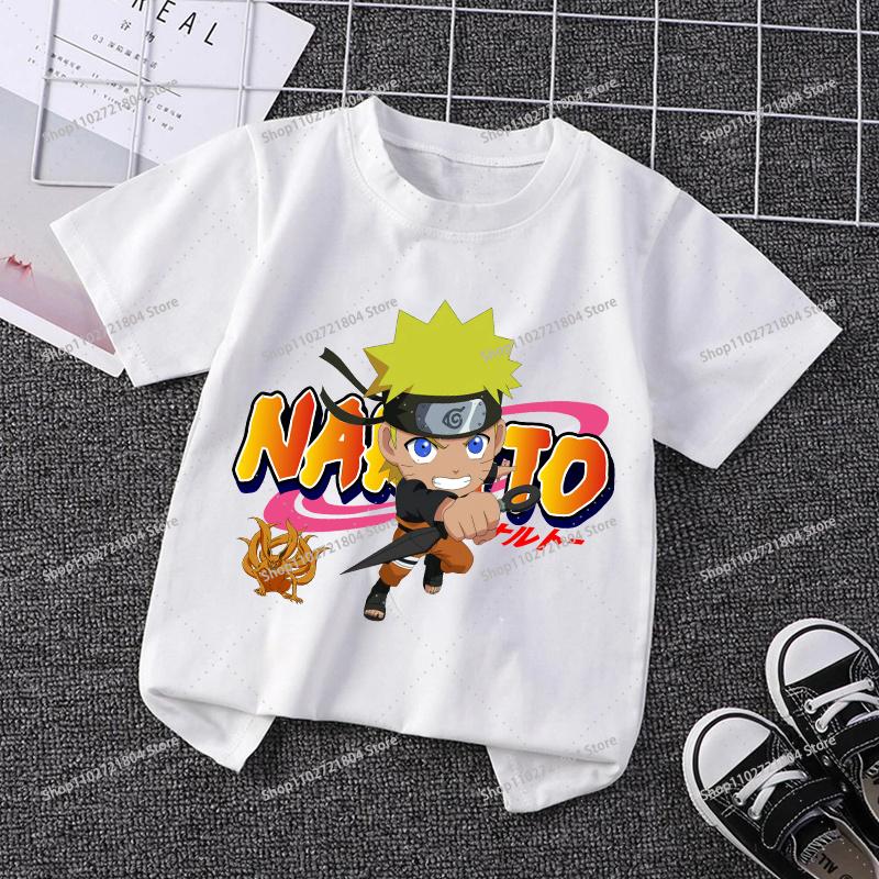 NARUTO Fashion Tshirt for Children Anime Cartoon Printed Shortsleeved Top Boys Girls Summer Sports Tshirts Gifts Kids Clothes
