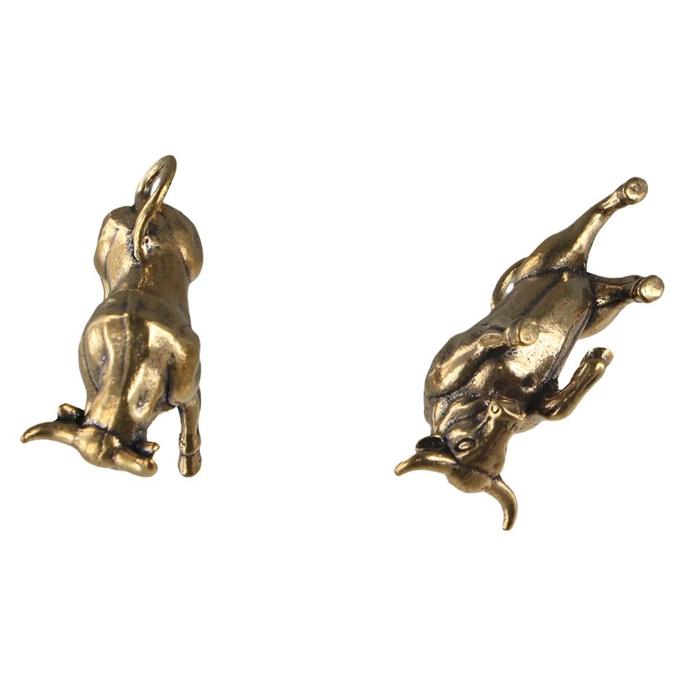 2 шт. Винтажная мини-статуэтка крупного рогатого скота, украшение для счастливого быка, подарок на день рождения и свадьбу