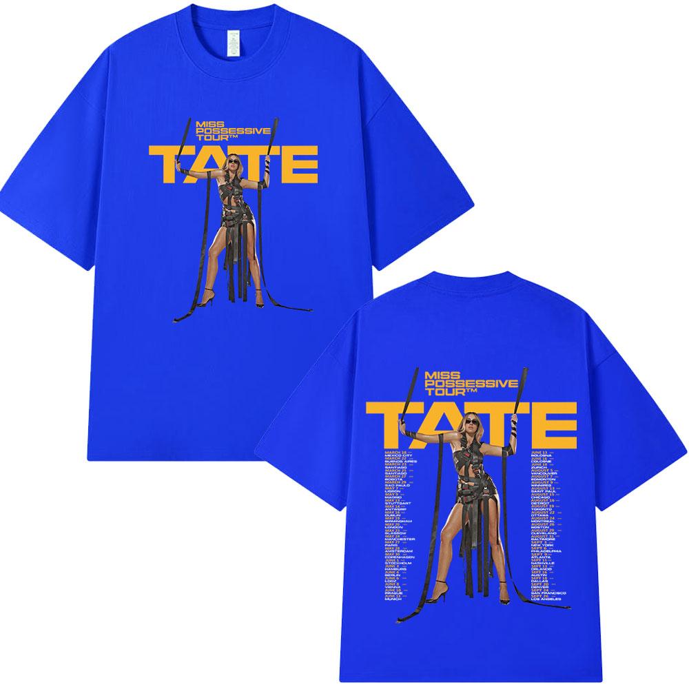 Tate McRae Miss Possessive Tour 2025 TShirts Unisex Unisex Harajuku ONeck Short Sleeve T Shirts Cotton Casual Tshirt Fans Gift