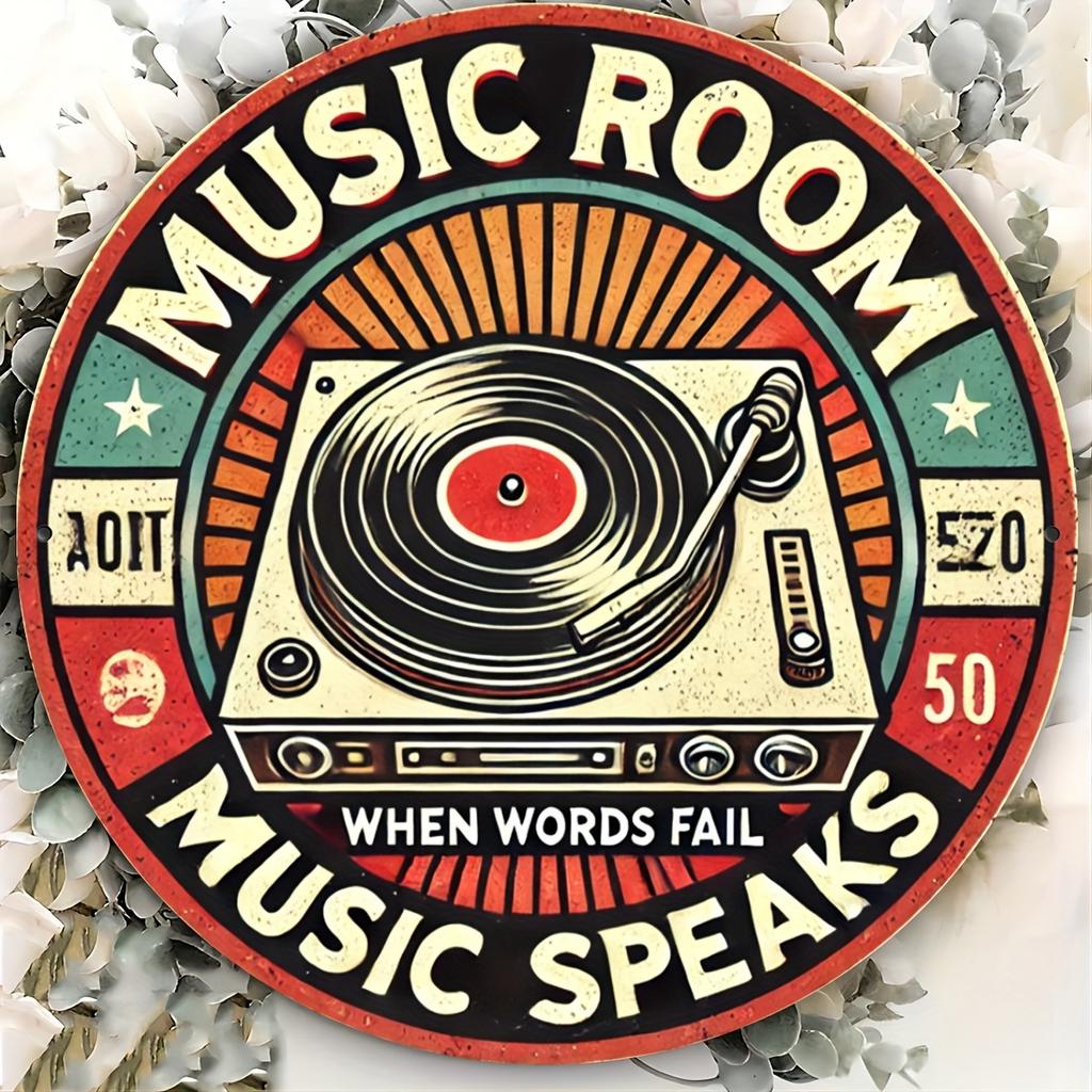 Винтажная деревянная табличка с пластинкой 7,8x7,8 дюймов — идеальный вариант для любителей музыки, идеально подходит для спальни, кафе, домашнего бара и клуба, отличный рождественский подарок