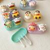 Contact Lens Case Kit Transparent Portable Companion Case Crayon Shin-chan Purple Beige Small Drawer Type Cute Contact Lens Removal Tools