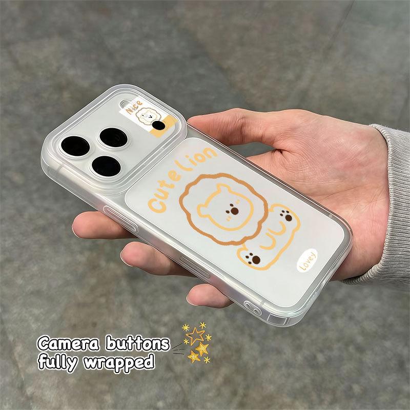 Привлекательный мультяшный яблочный чехол для телефона 17 Pro Max - Ударопрочный со встроенной кнопкой камеры