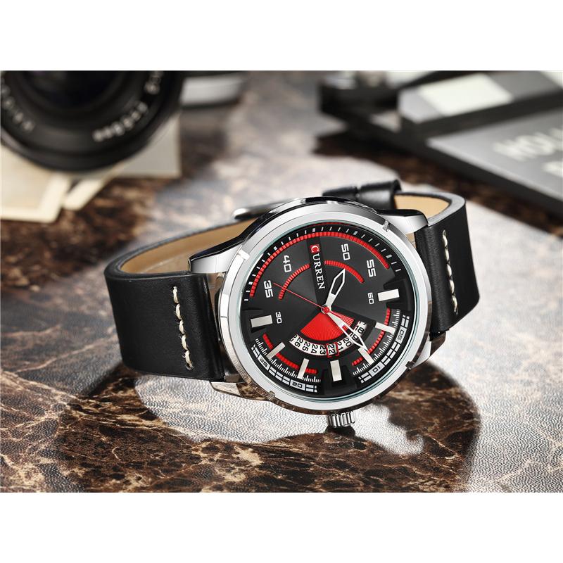 CURREN Новые мужские часы, деловые часы с ремнем, часы с календарем, мужские кварцевые часы с японским механизмом, новые кварцевые часы
