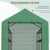 Foil Greenhouse Walk-In Greenhouse with 8 Shelf Levels Tomato Greenhouse Hothouse Cold Frame with Door Green Steel PE Plastic 244 x 180 x 210 cm