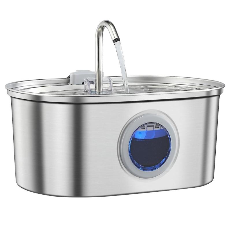 3.2 L Cats Drinking Fountain with with Viewable Window Pet Water Dispenser with Recirculate Filter for Clean Water