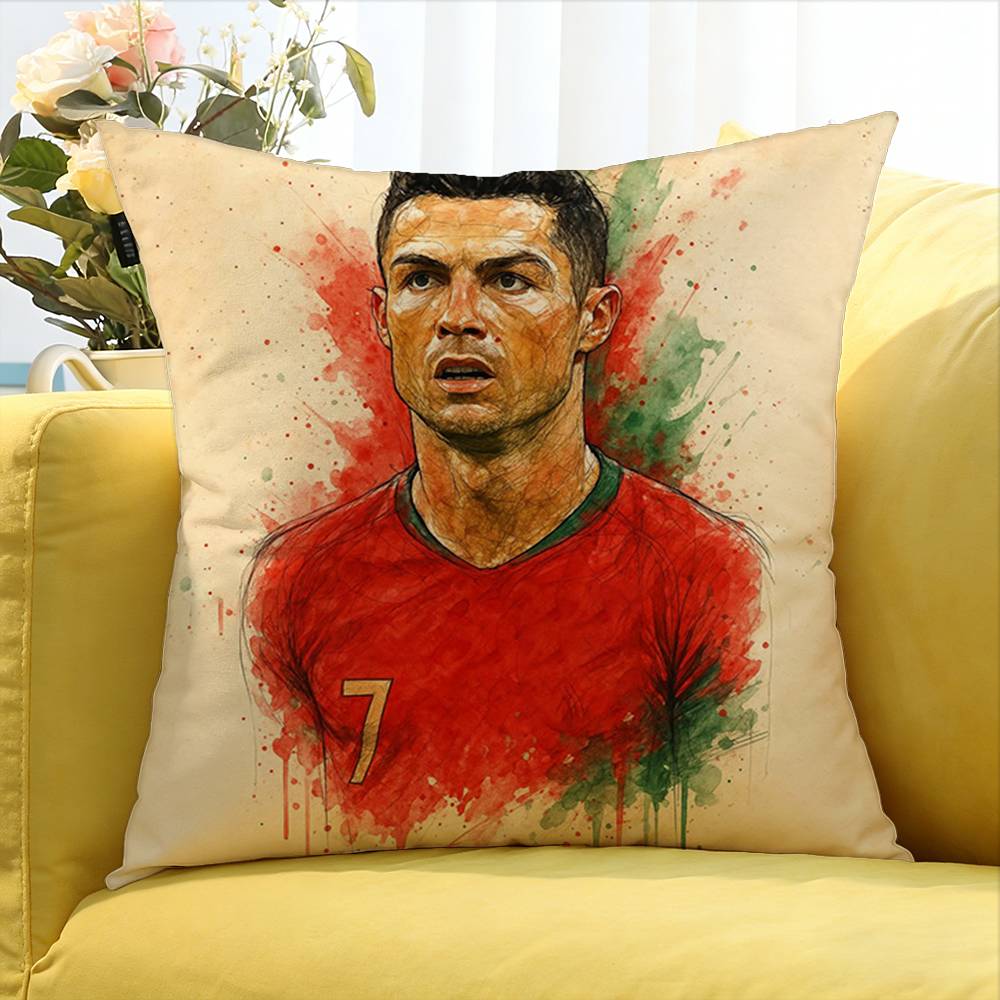 Football C-Ristiano R-Onaldo Various Sizes Square Pillow Case For Car Home Bedchamber Decor