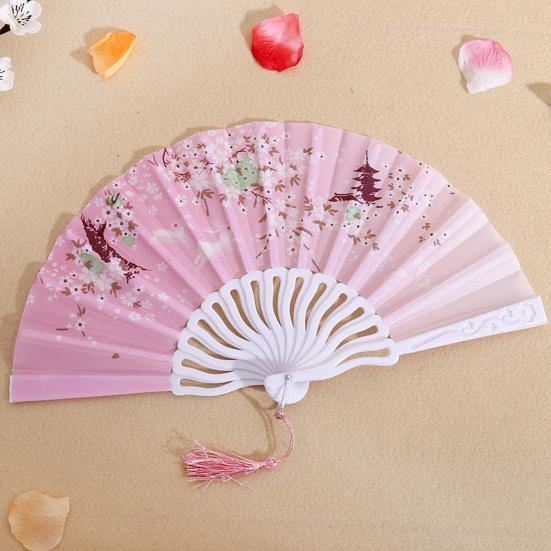 Складной вентилятор с глянцевой текстурой. Красивые различные стили. Гладкая поверхность. Тонкая работа. Украшение. Ткань Оксфорд. Ручной вентилятор в китайском стиле. Товары для дома.