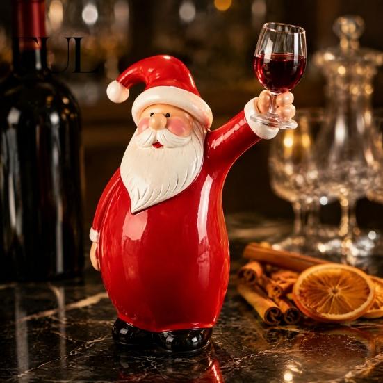 Santa Claus Figurines for Christmas Decoration Figurine, Resin Drinking Wine Statue, Collectible Party Supplies Decor Holiday Indoor Home, Mantel,