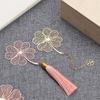 Милый держатель для книги абрикосового цвета с кисточкой в китайском стиле, металлическая закладка в виде листа