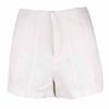 Women's High-waisted Orson White Cotton Shorts with Pleats
