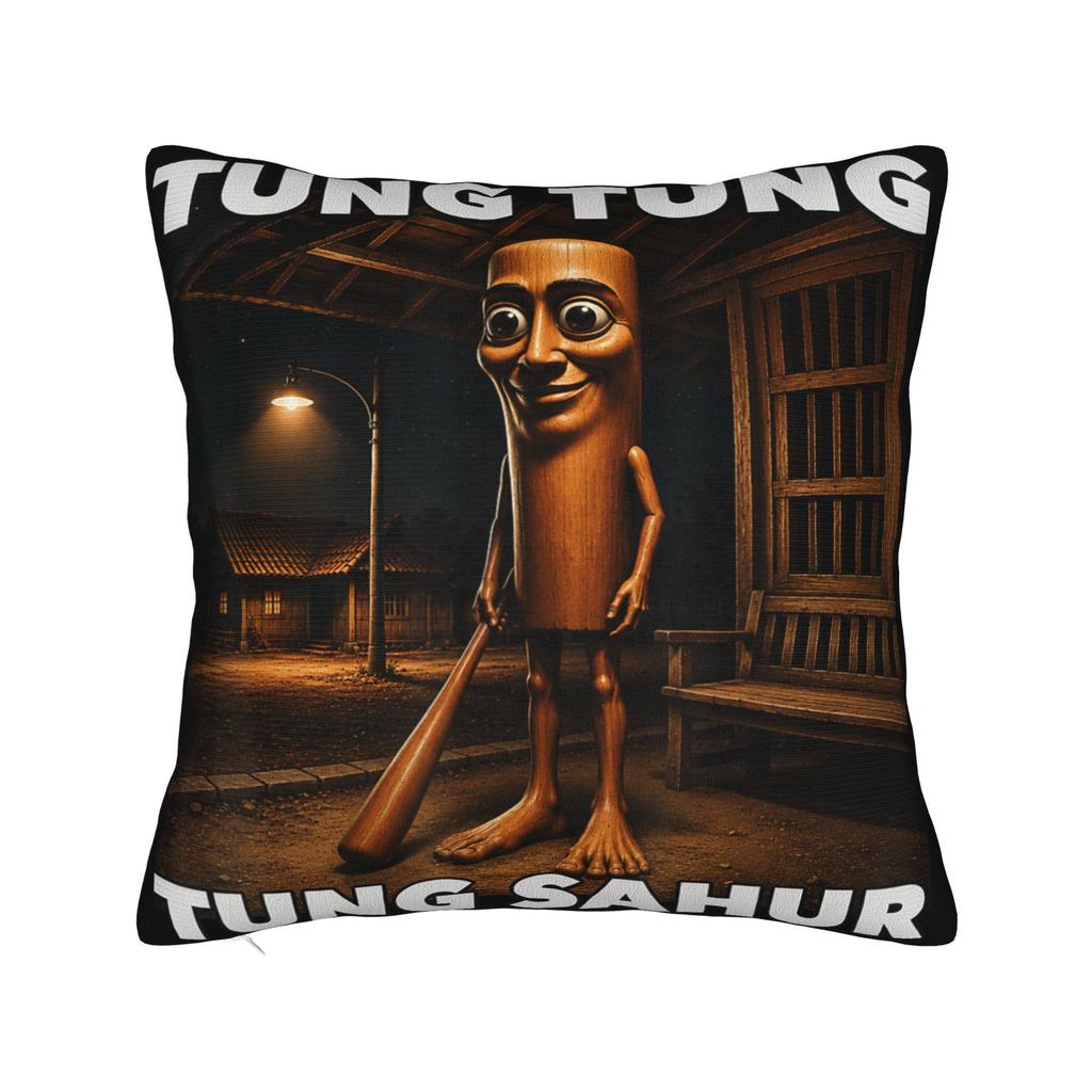 Pillow Case Tung Tung Tung Sahur John Pork Meme Brainrot Design  Pillow Cover For Office Car Home Decor Novelty Pillowcases