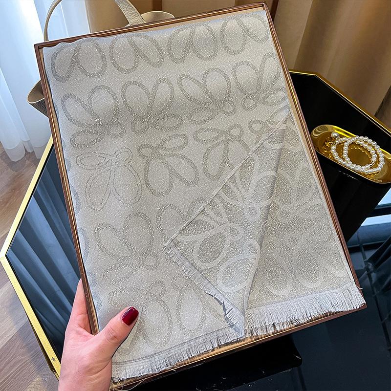 Double-Sided Commuting Warm Fashion Elegant Simple Atmosphere Tencel Cotton Scarf Shawl Cape Female Big Name Style