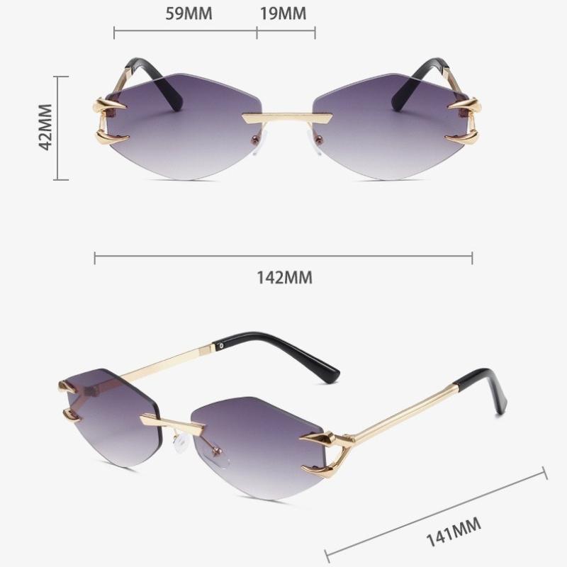 Новые безрамные полигональные солнцезащитные очки персонализированные декоративные очки Claw Tooth для стрельбы на открытом воздухе на берегу моря уличные очки