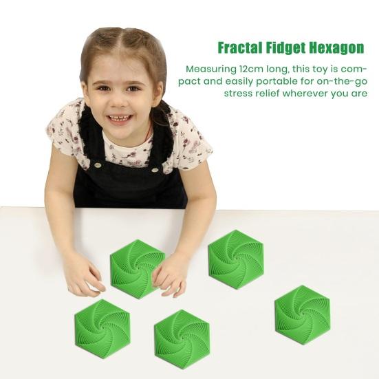 3D Printed Fractal Fidget Hexagon Stress Anxiety Relief Desk Spinning Toy Kids Adults