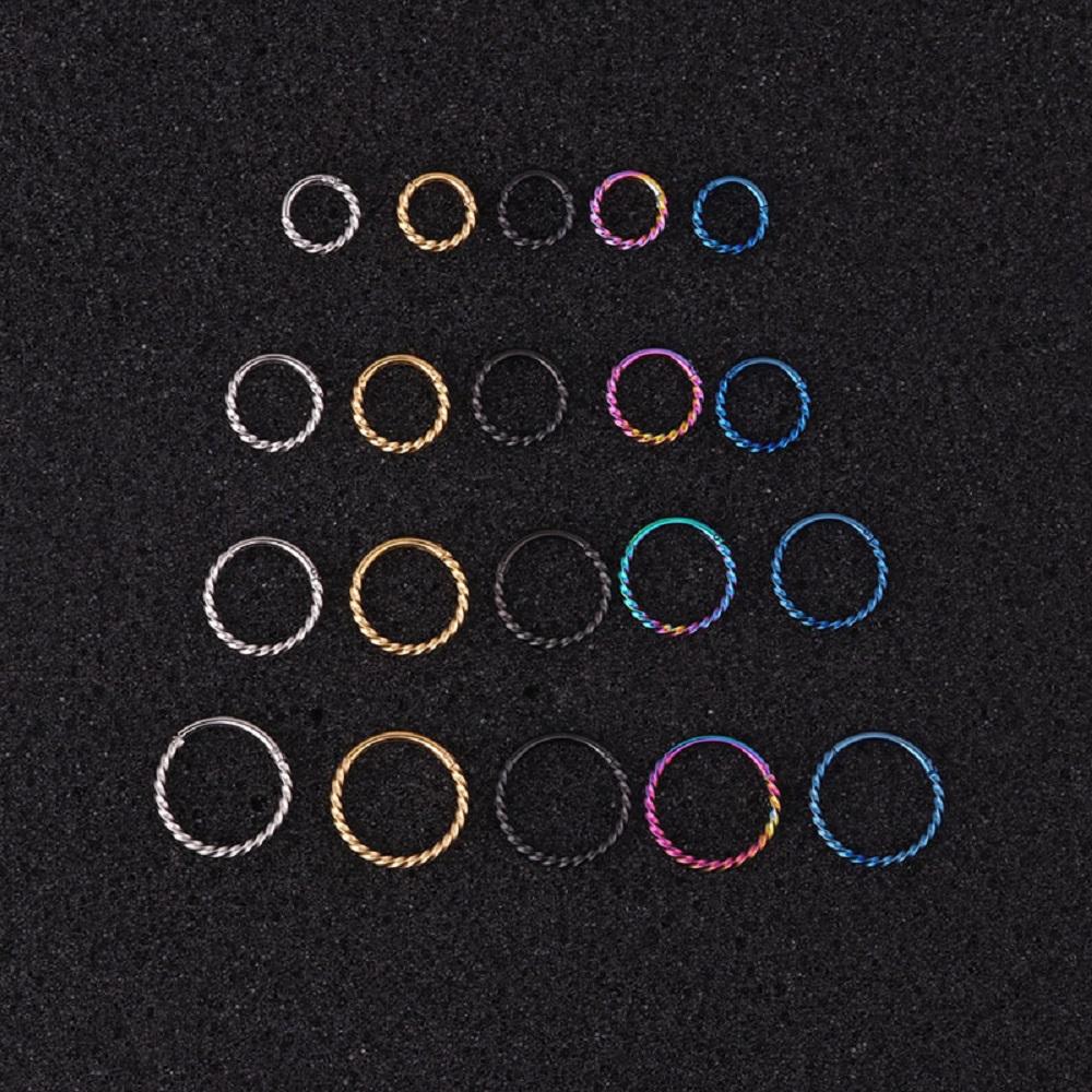Septum Helix Cartilage Nose Piercing Ring Hinged Segment ring Round Stud Earrings Hoop Earrings