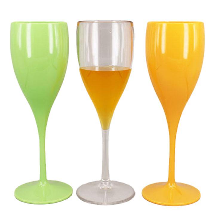 High-Stem Slim Plastic Champagne Glasses - PP Material & High-Temperature Resistant Acrylic